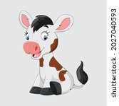 cut cow cartoon vector design template. Cow Vector illustration