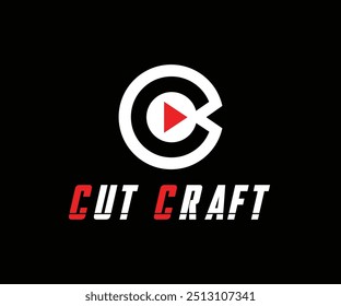 The Cut Craft logo features a red play button within a sleek white 'C' and bold text with black background.