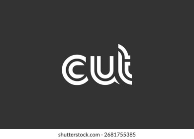 CUT Creative Unique Modern Letter Logo Design. Elegant Monogram Logo Design with Decorative Elements and Typography