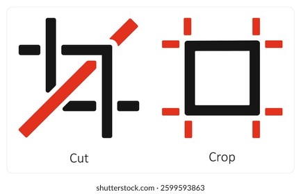 Cut and Crop icon concept