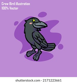 Cut Crow bird illustration vector cartoon