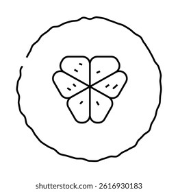cut cucumber line icon vector. cut cucumber sign. isolated contour symbol black illustration