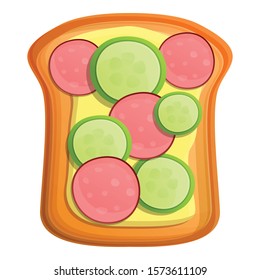 Cut cucumber toast icon. Cartoon of cut cucumber toast vector icon for web design isolated on white background