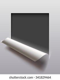 Marco de papel cortado y curvado en colores blanco y negro. Ilustración del vector