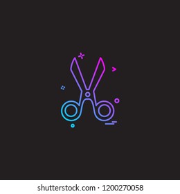 cut cutter scissor scissors tailor icon vector desige