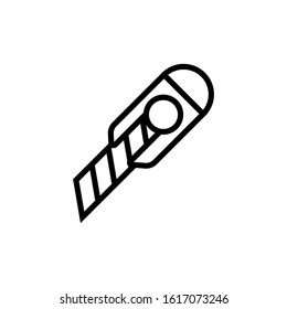 Cut, Cutting, cutter, Blade, Carpentry, tool flat icon lineart style isolated on white background