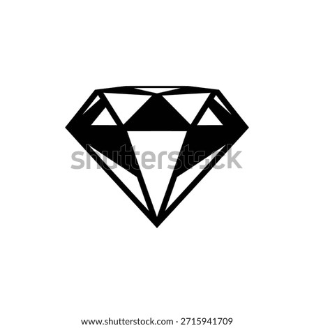 Cut Diamond Glyph Icon Representing Luxury, Jewelry, and Precious Gem Symbol