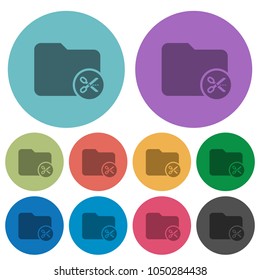 Cut directory darker flat icons on color round background
