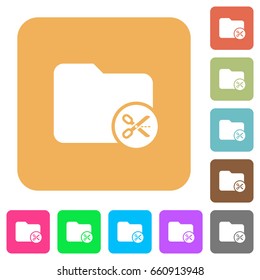 Cut directory flat icons on rounded square vivid color backgrounds.