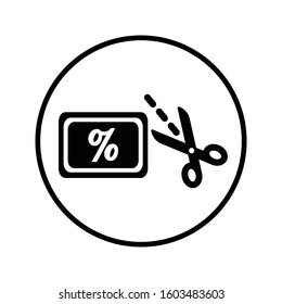 Cut, discount offer icon logo