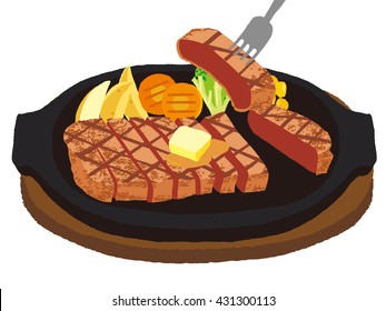 Cut Divided Steak Stock Vector (Royalty Free) 431987086 | Shutterstock