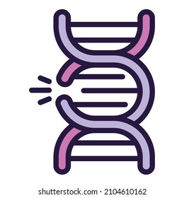 Cut dna icon outline vector. Genetic lab. Bio test