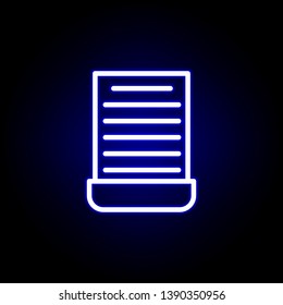 cut, document icon in neon style. Can be used for web, logo, mobile app, UI, UX