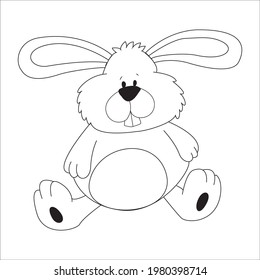 cut and easy bunny character; coloring pages for children and adults