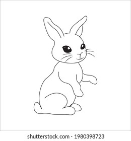 Cut Easy Bunny Character Coloring Pages Stock Vector (Royalty Free ...