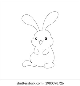 Cut Easy Bunny Character Coloring Pages Stock Vector (royalty Free 