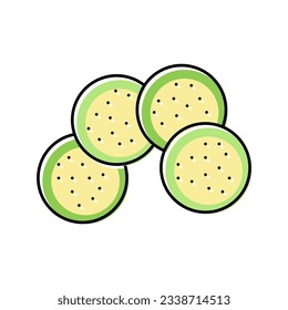 cut eggplant color icon vector. cut eggplant sign. isolated symbol illustration