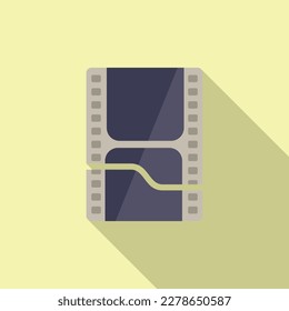 Cut film icon flat vector. Montage movie. Sound clip