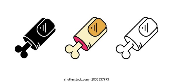 Cut finger icon. Vampire finger. Set for Halloween concept. Set of colored and silhouette linear icons.