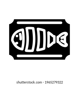 cut fish glyph icon vector. cut fish sign. isolated contour symbol black illustration