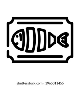 cut fish line icon vector. cut fish sign. isolated contour symbol black illustration