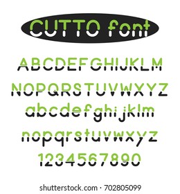 Cut font isolated vector
