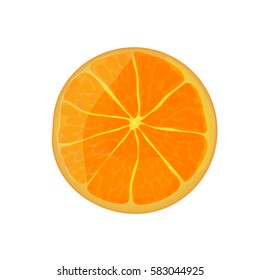 Cut fresh bright ripe orange. Vector illustration