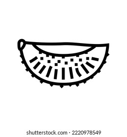 cut fresh kiwi line icon vector. cut fresh kiwi sign. isolated contour symbol black illustration