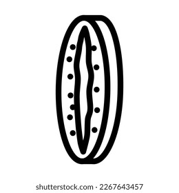 cut fresh kiwi line icon vector. cut fresh kiwi sign. isolated contour symbol black illustration