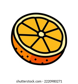 cut fresh orange color icon vector. cut fresh orange sign. isolated symbol illustration