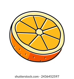 cut fresh orange color icon vector. cut fresh orange sign. isolated symbol illustration