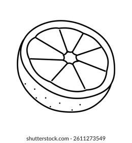 cut fresh orange line icon vector. cut fresh orange sign. isolated contour symbol black illustration