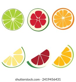 cut fruit collection, vector design set