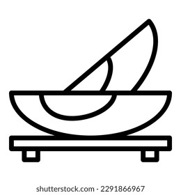 Cut fruit icon outline vector. Cooked dish. Brazilian dish