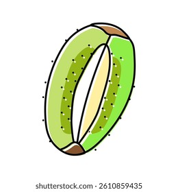 cut fruit kiwi color icon vector. cut fruit kiwi sign. isolated symbol illustration