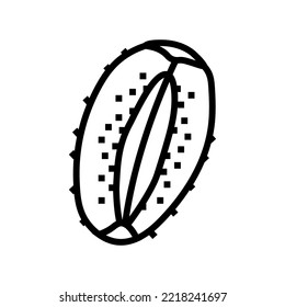 cut fruit kiwi line icon vector. cut fruit kiwi sign. isolated contour symbol black illustration