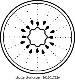 cut fruit line art icon