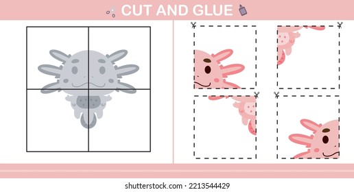 cut and glue animal education paper game for kindergarten and preschool cut and glue game for kids