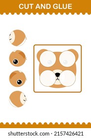 Cut and glue Bear face. Worksheet for kids