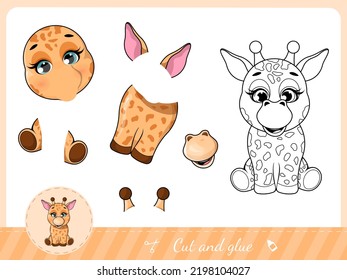 Cut and glue a cartoon giraffe 
