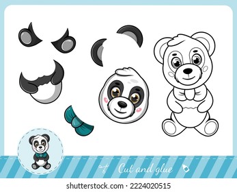 Cut and glue a cartoon panda