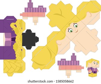 Cut and Glue character paper craft. Cutout activity for children