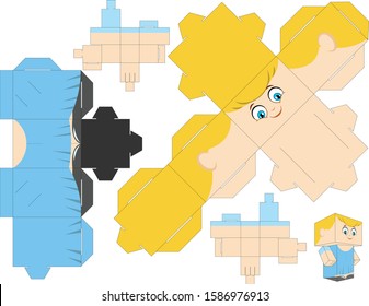 Cut and Glue character paper craft. Cutout activity for children