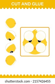 Cut and glue Chicken face. Worksheet for kids