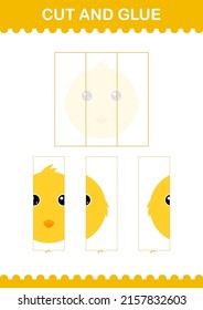Cut and glue Chicken face. Worksheet for kids