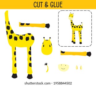 Cut and glue. Glue a cute giraffe