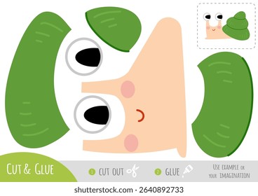 Cut and glue cute snail character craft activity for children. Printable worksheet includes all parts to cut out, assemble, and create your own cute character for develop motor skills and creativity.