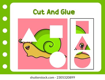cut and glue cute snail. fun game
