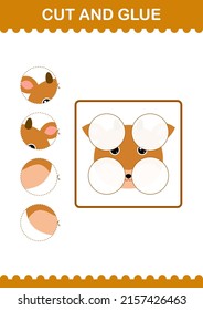 Cut and glue Deer face. Worksheet for kids