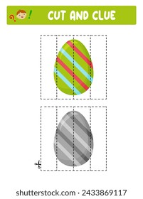 Cut and glue. Easter eggs. Educational game for children